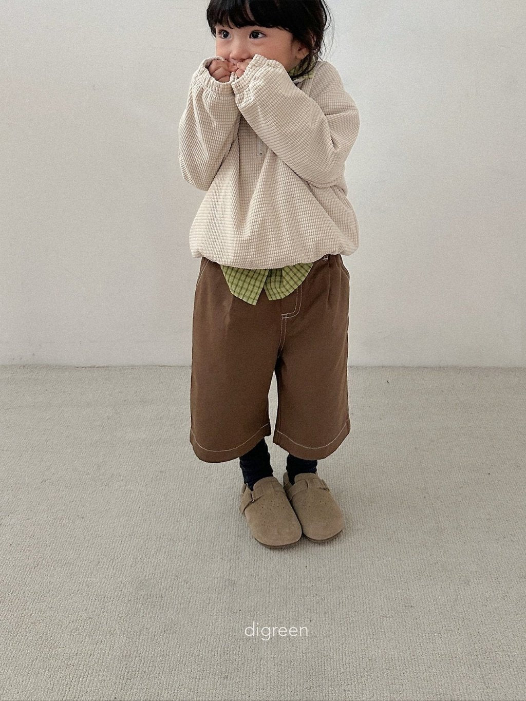 ［digreen］Stitch bermuda pants