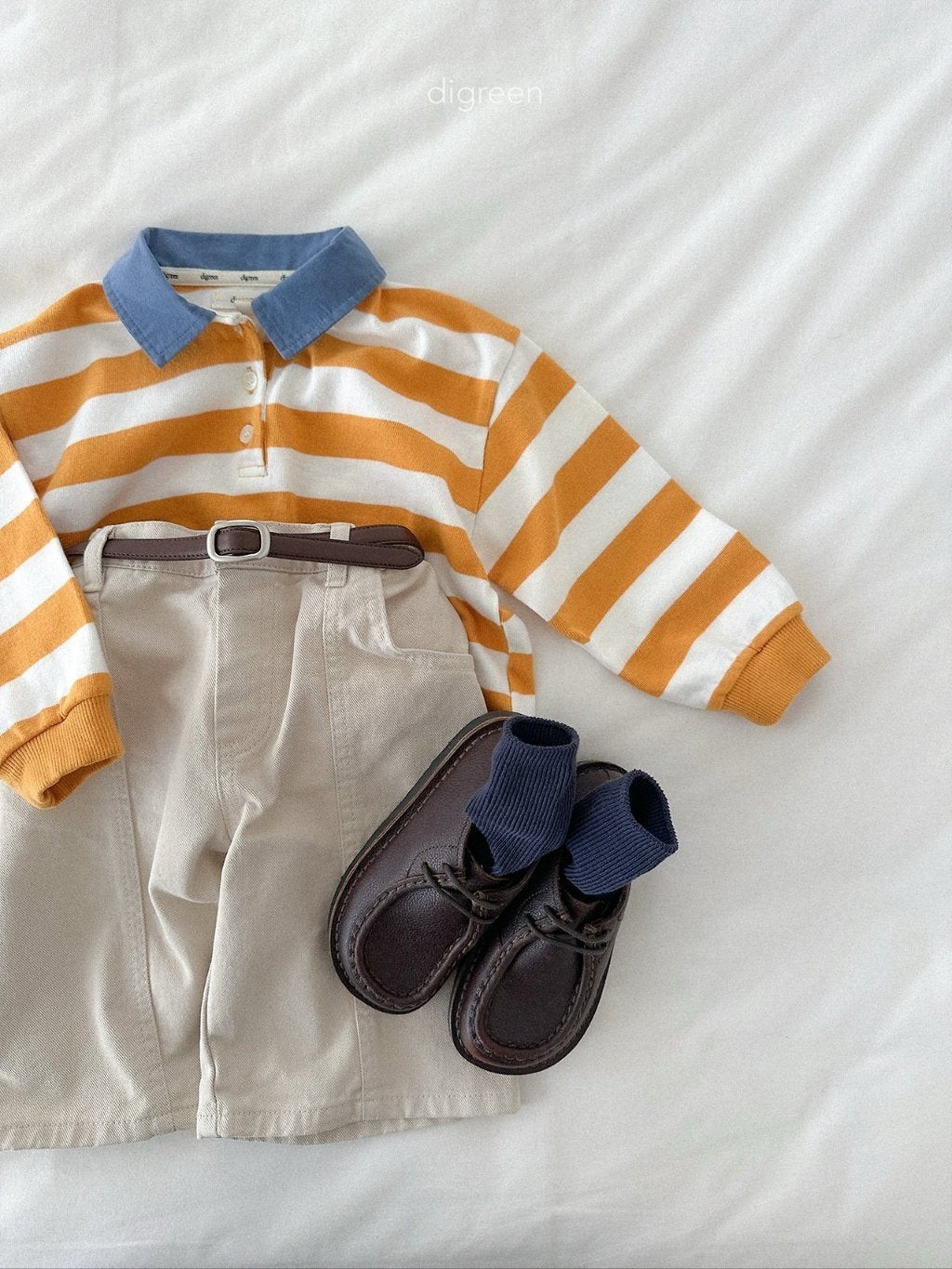 ［digreen］Striped collar mtm
