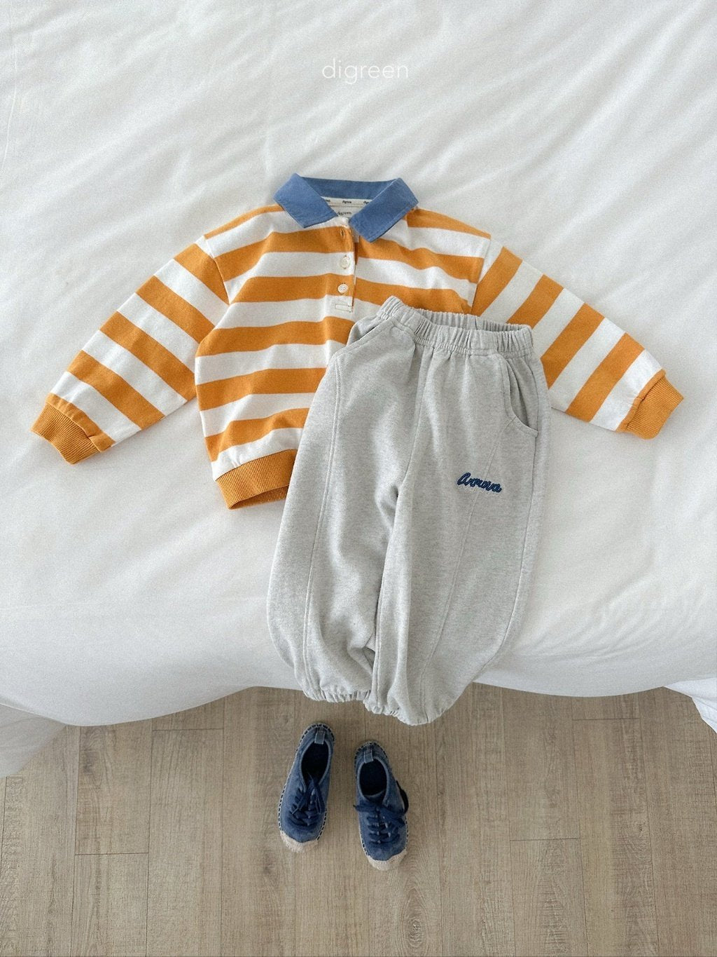 ［digreen］Striped collar mtm