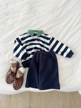 ［digreen］Striped collar mtm