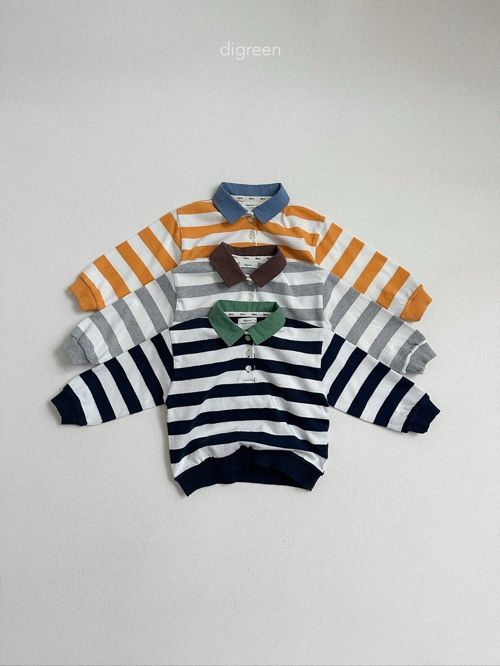 ［digreen］Striped collar mtm