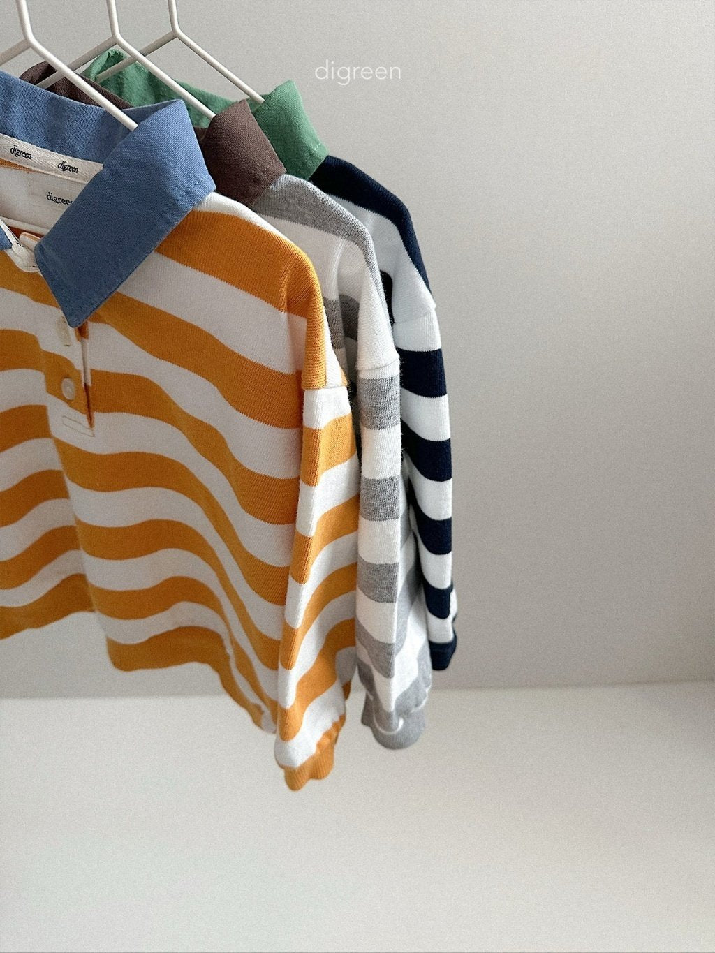 ［digreen］Striped collar mtm