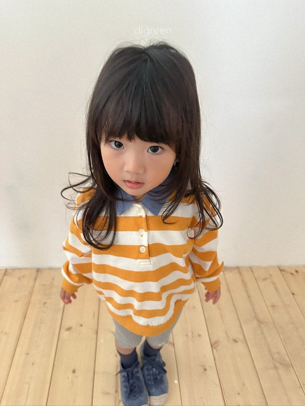［digreen］Striped collar mtm