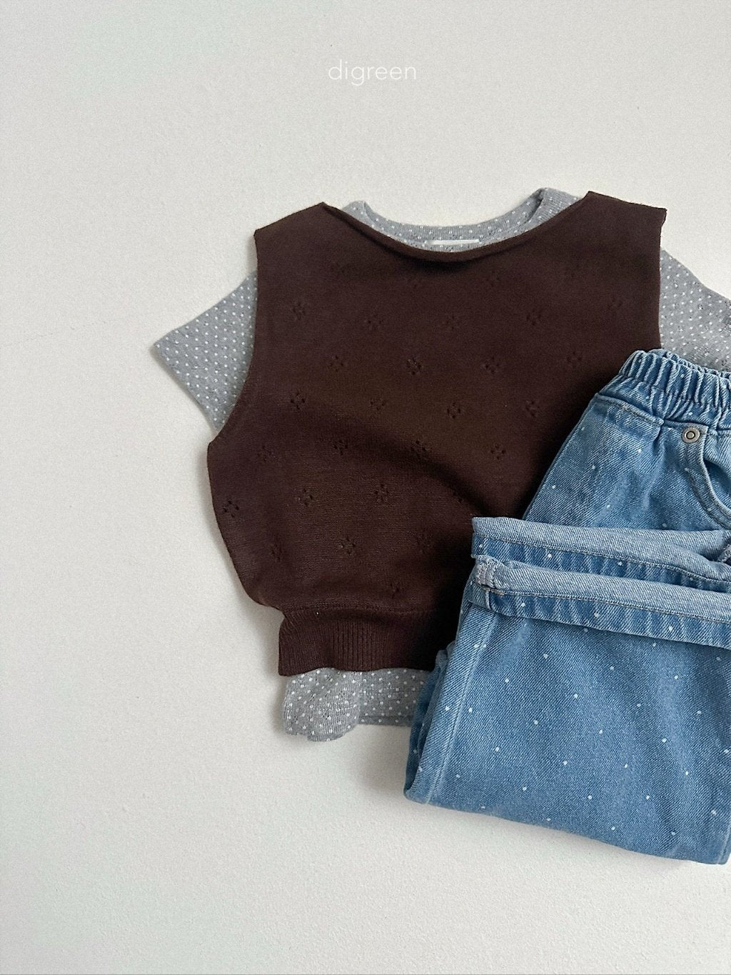 ［digreen］Dot denim pants