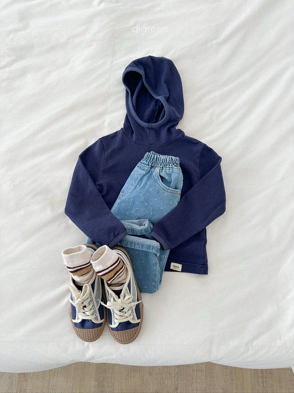 ［digreen］Dot denim pants