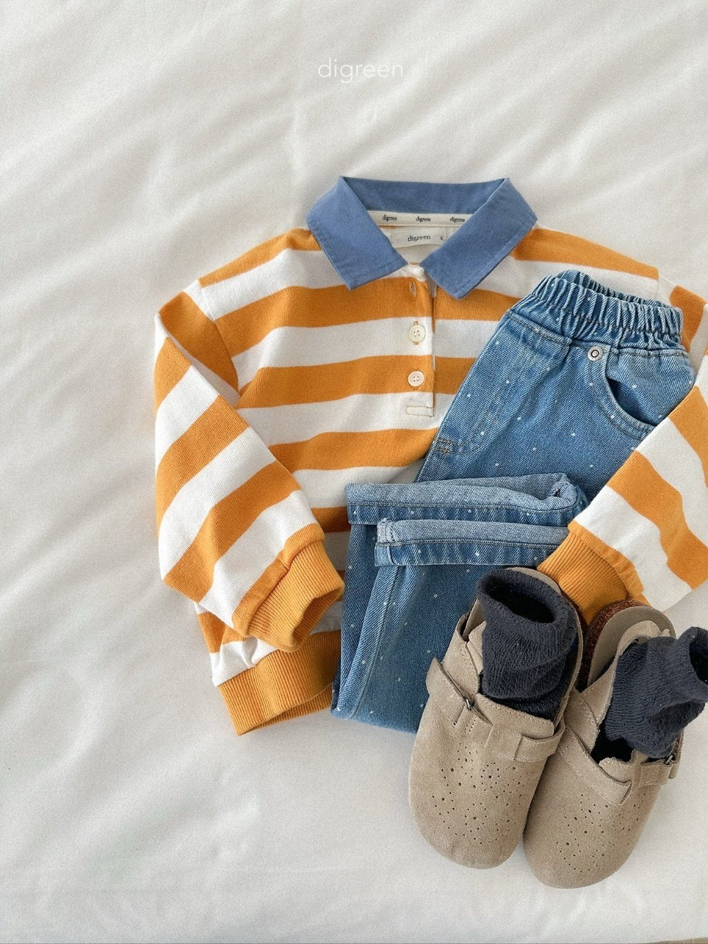 ［digreen］Dot denim pants