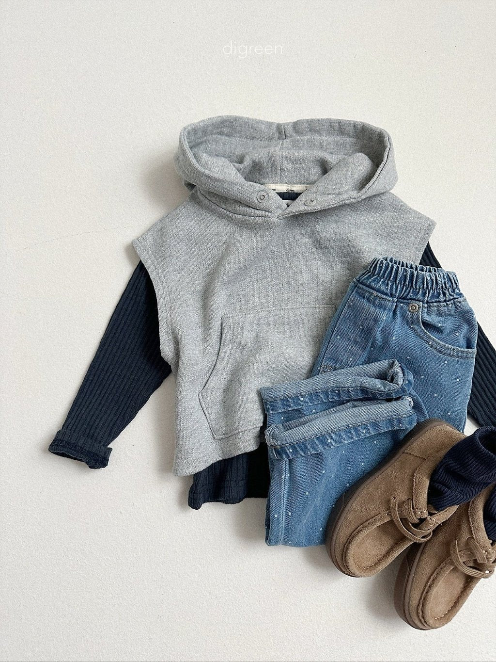 ［digreen］Dot denim pants