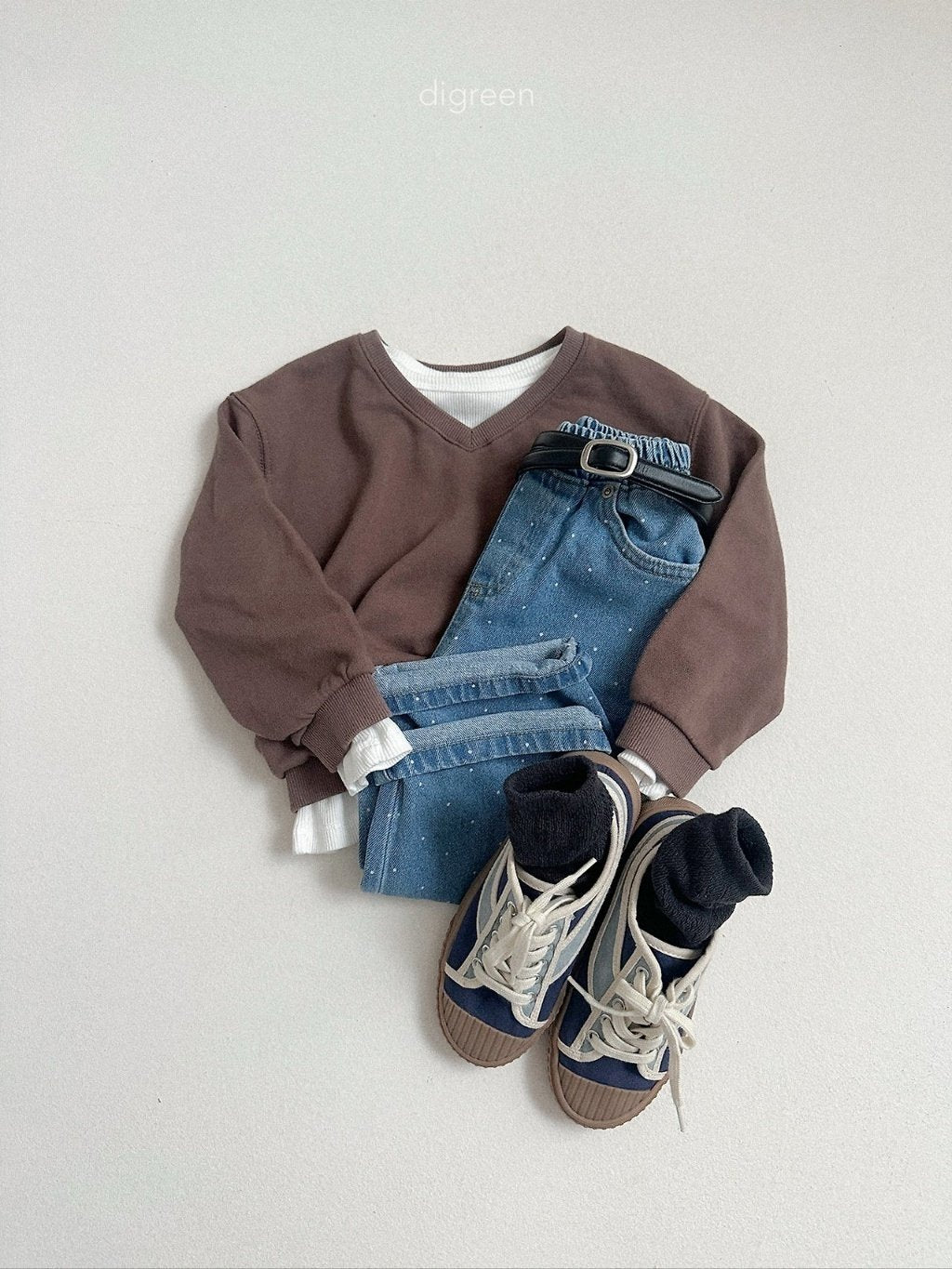 ［digreen］Dot denim pants