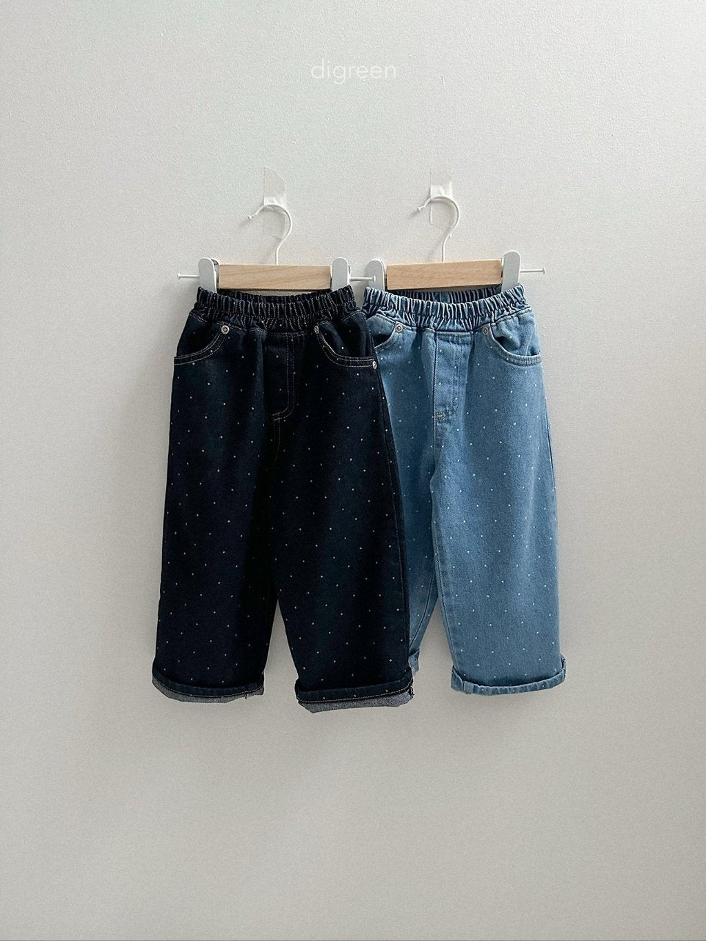 ［digreen］Dot denim pants
