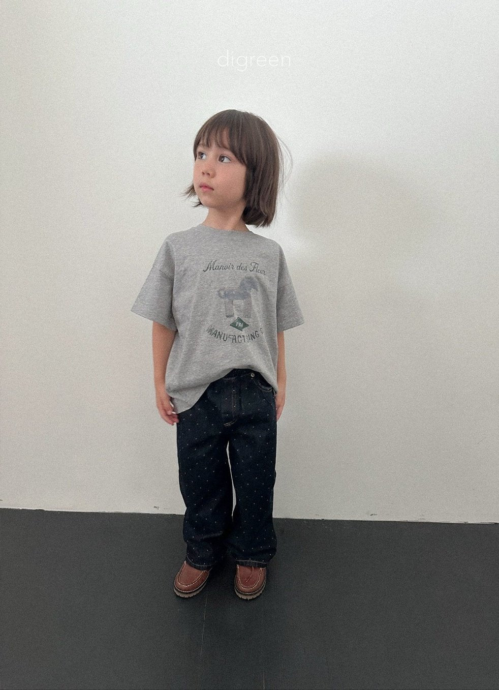 ［digreen］Dot denim pants