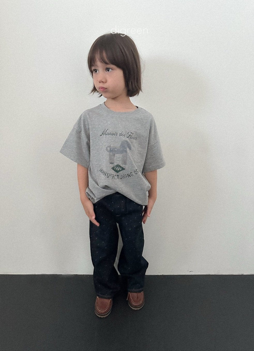 ［digreen］Dot denim pants