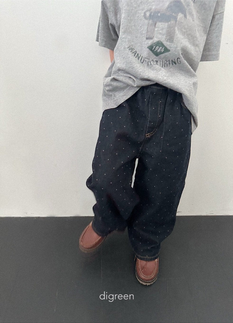 ［digreen］Dot denim pants
