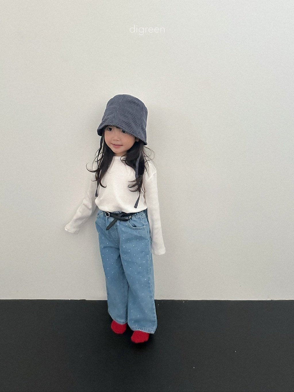 ［digreen］Dot denim pants