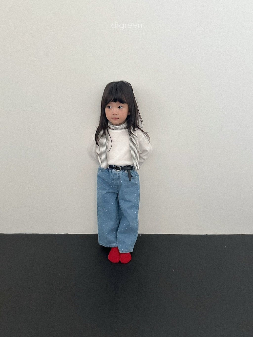 ［digreen］Dot denim pants