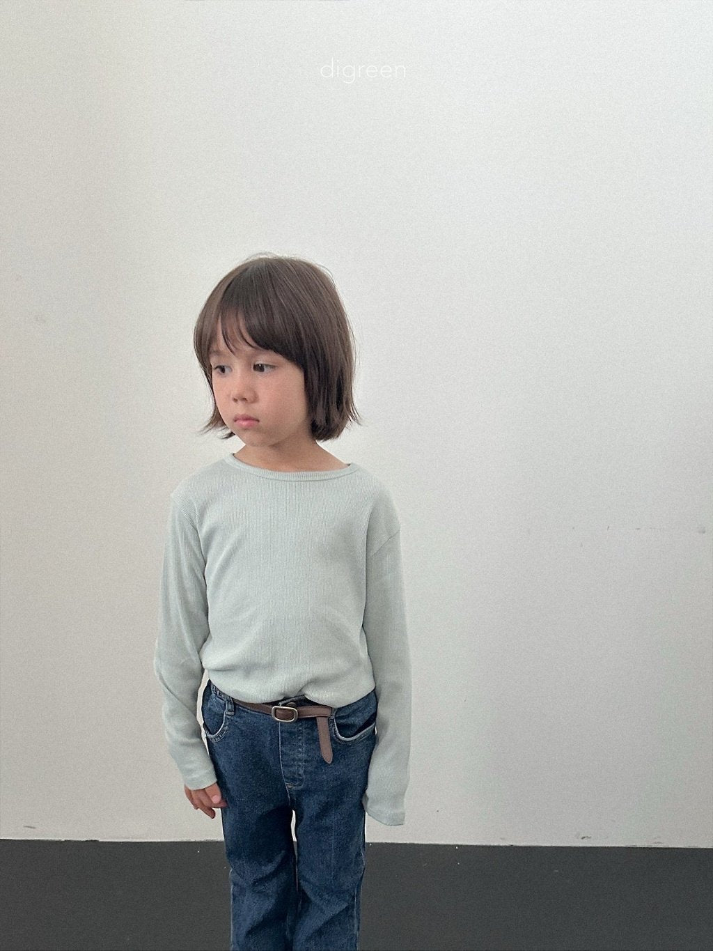 ［digreen］Hug ribbed tee