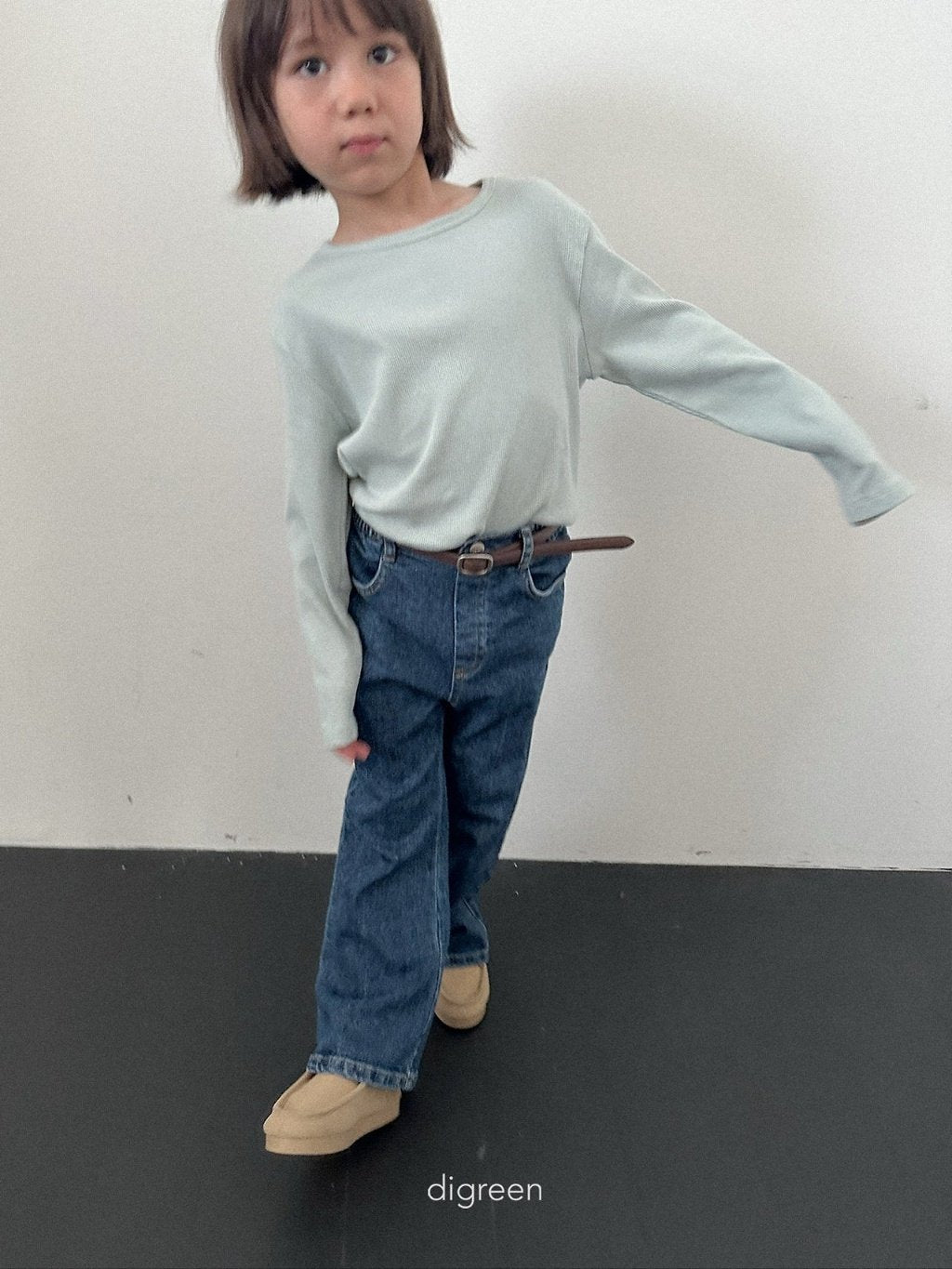 ［digreen］Hug ribbed tee