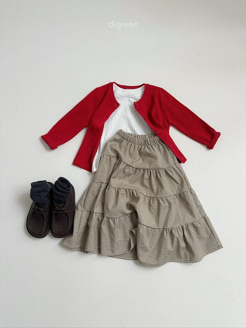 ［digreen］Check ruffle skirt