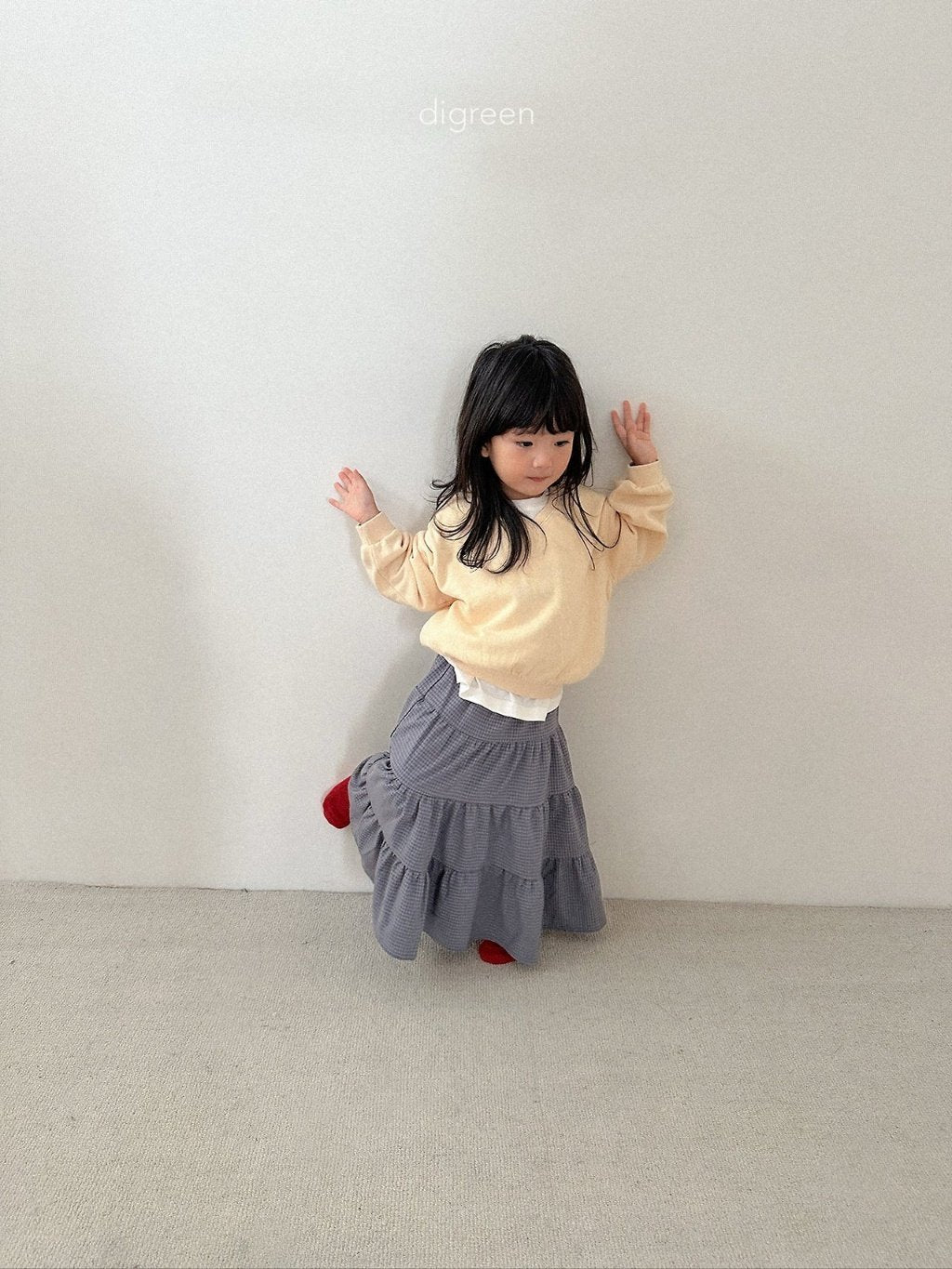 ［digreen］Check ruffle skirt