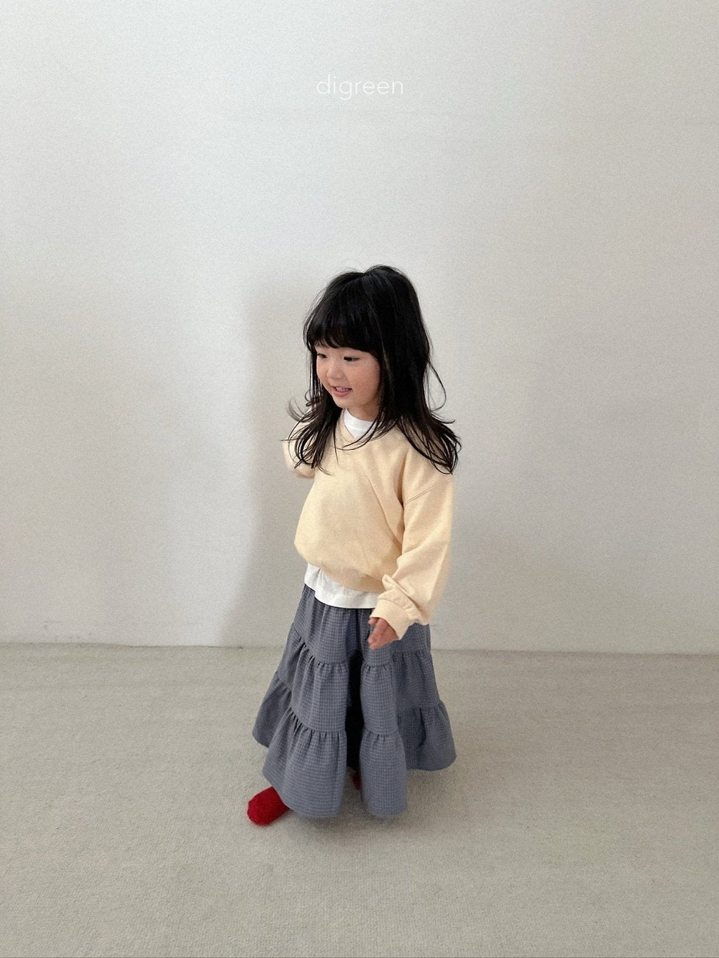 ［digreen］Check ruffle skirt