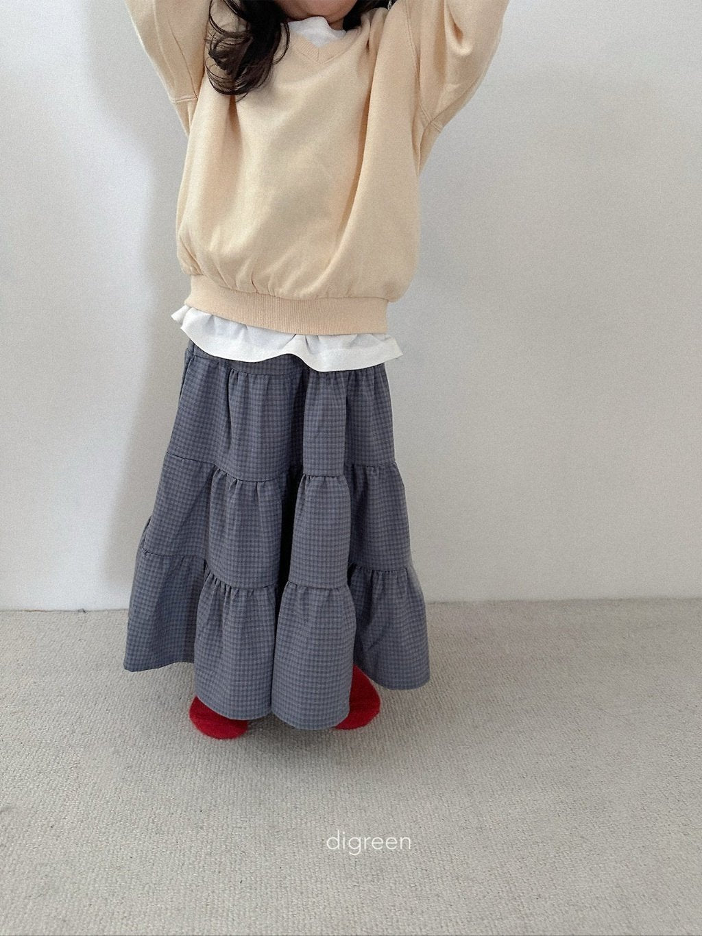 ［digreen］Check ruffle skirt