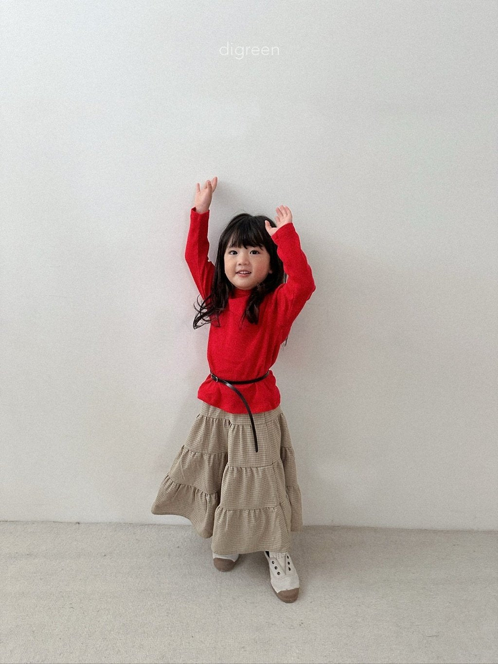 ［digreen］Check ruffle skirt