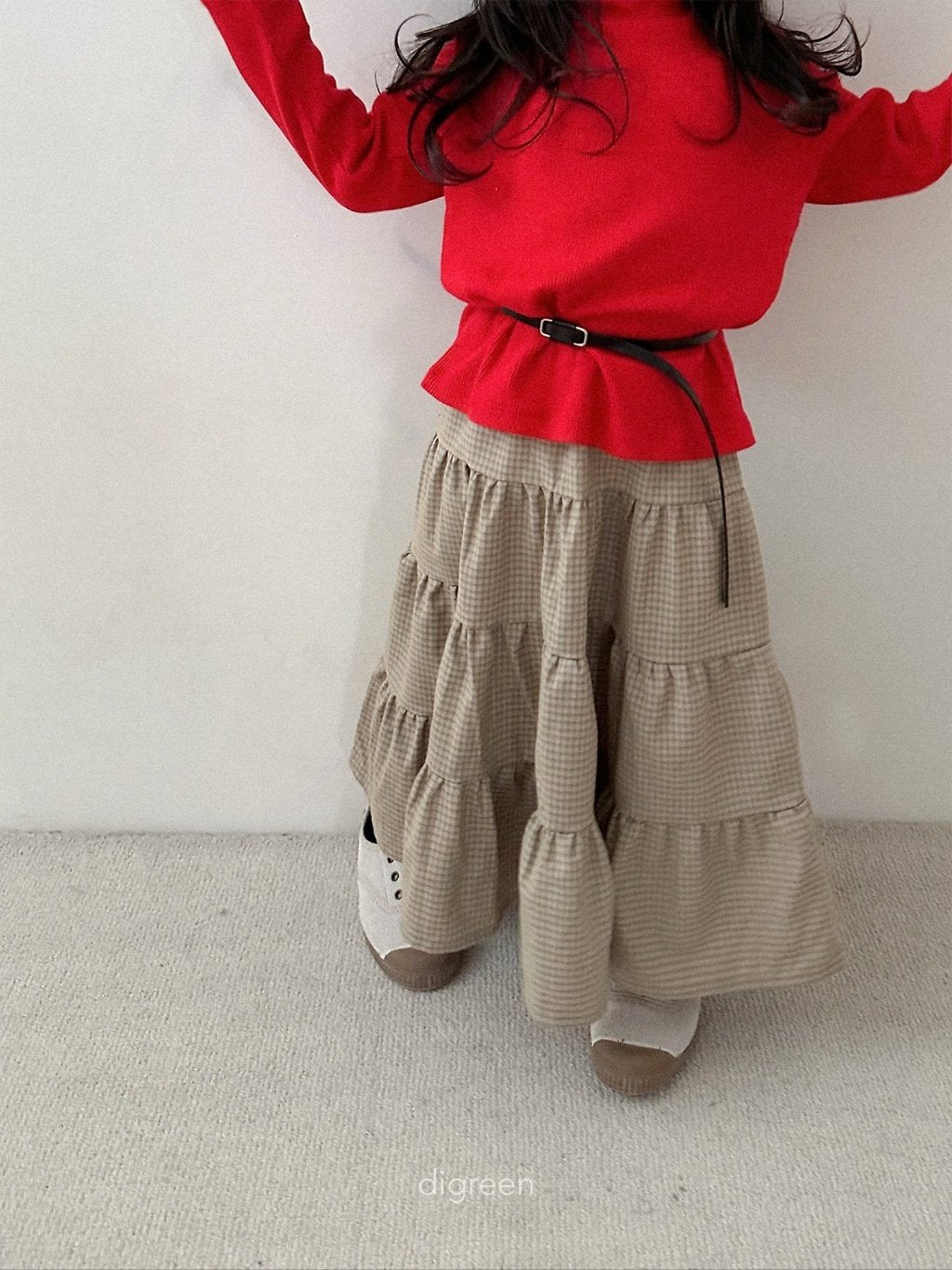 ［digreen］Check ruffle skirt