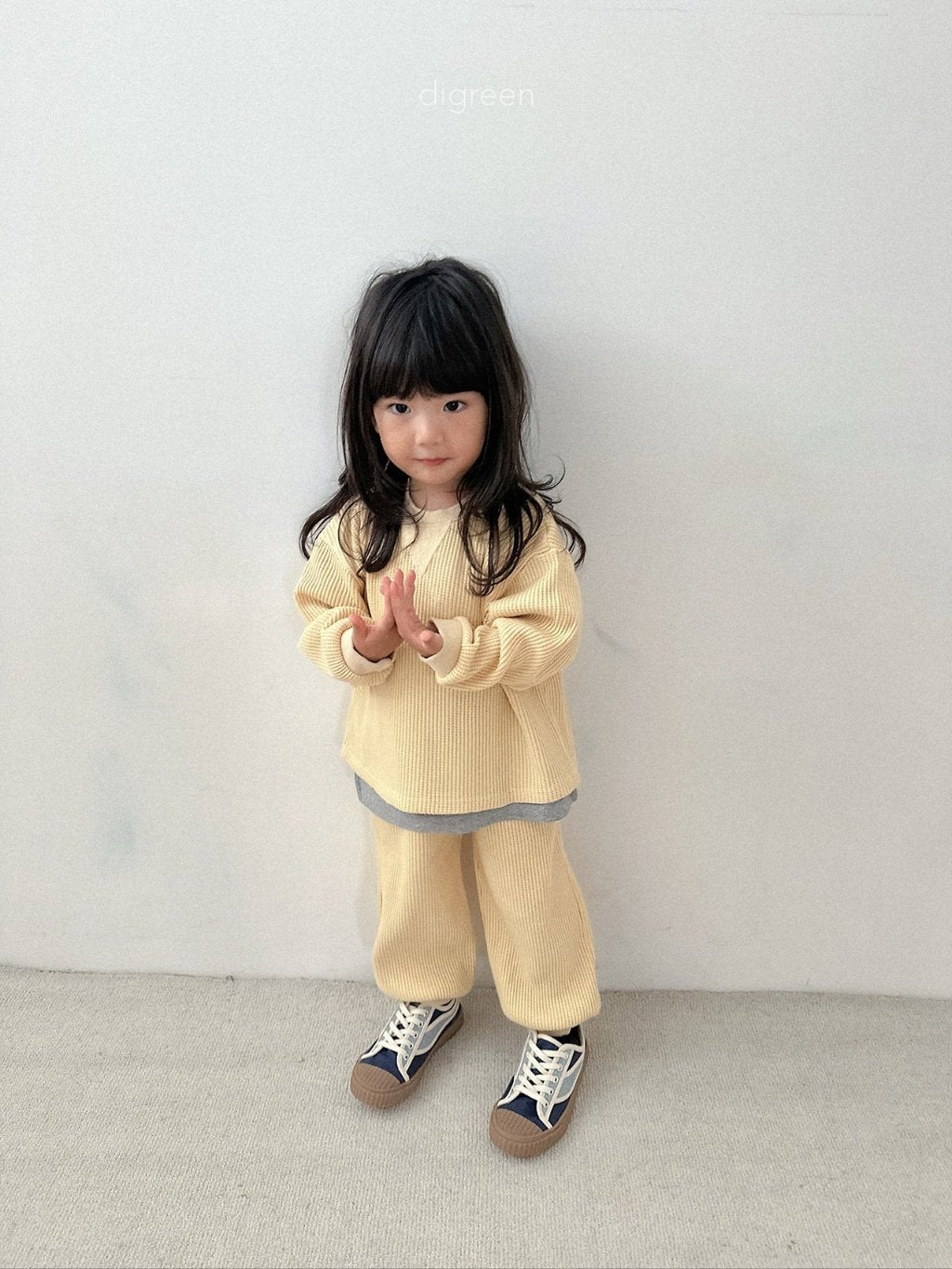 ［digreen］Flat waffle pants