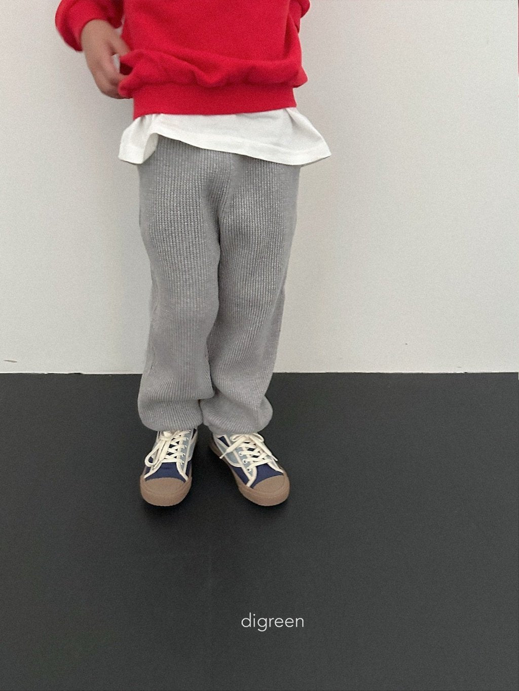 ［digreen］Flat waffle pants