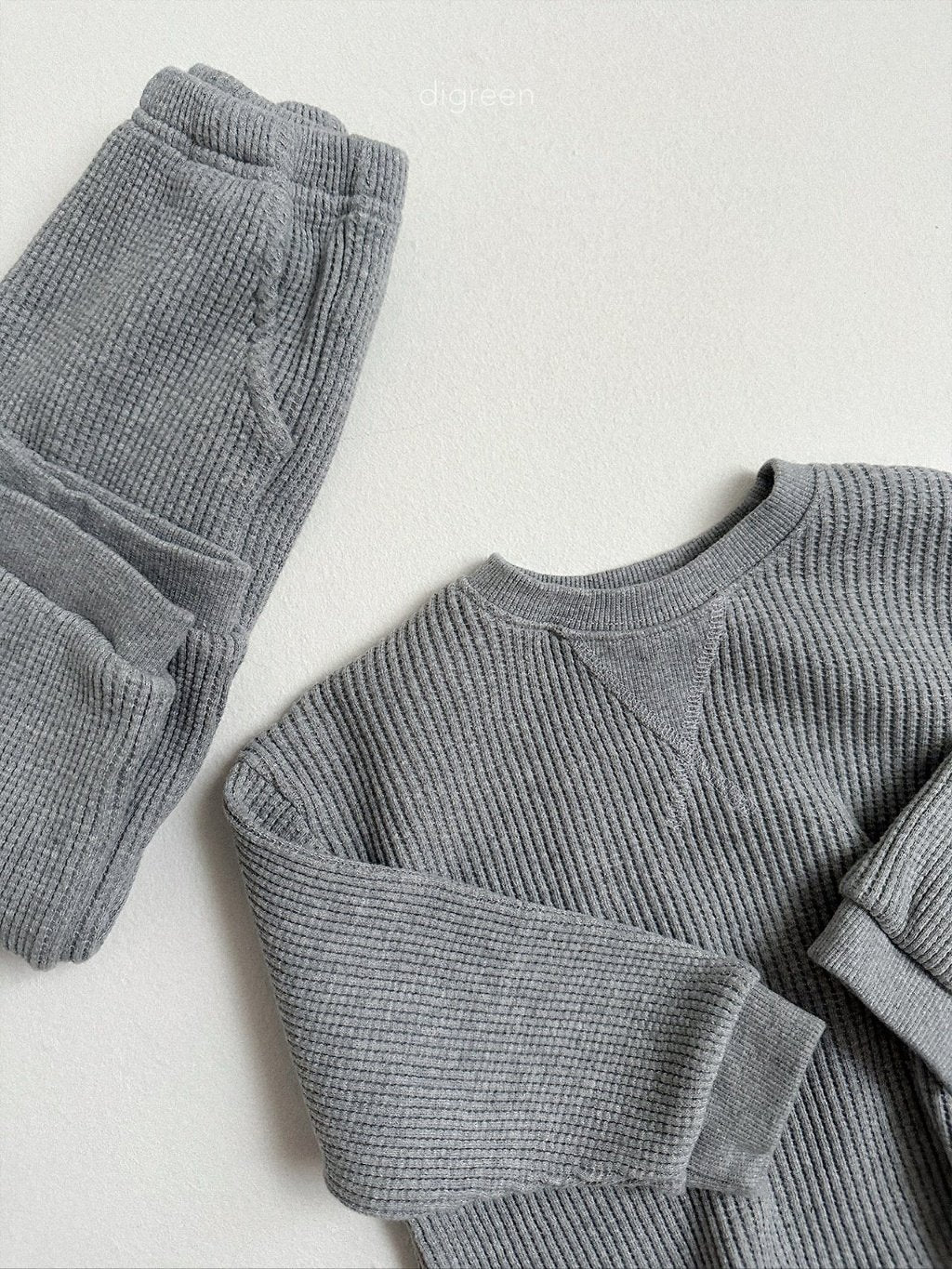 ［digreen］Flat waffle pants