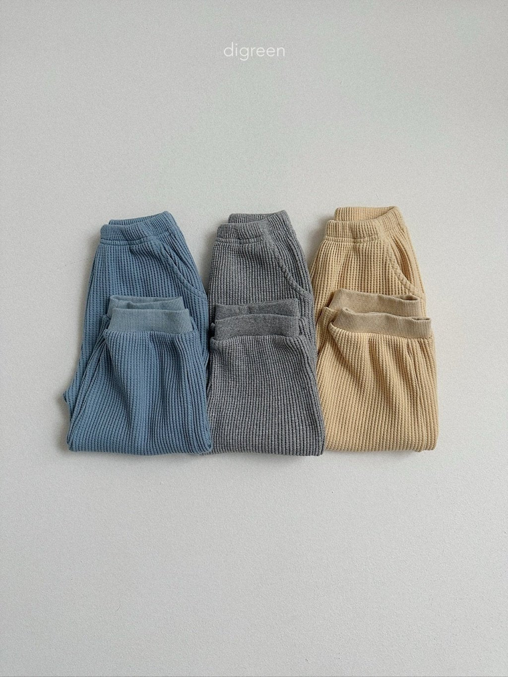 ［digreen］Flat waffle pants