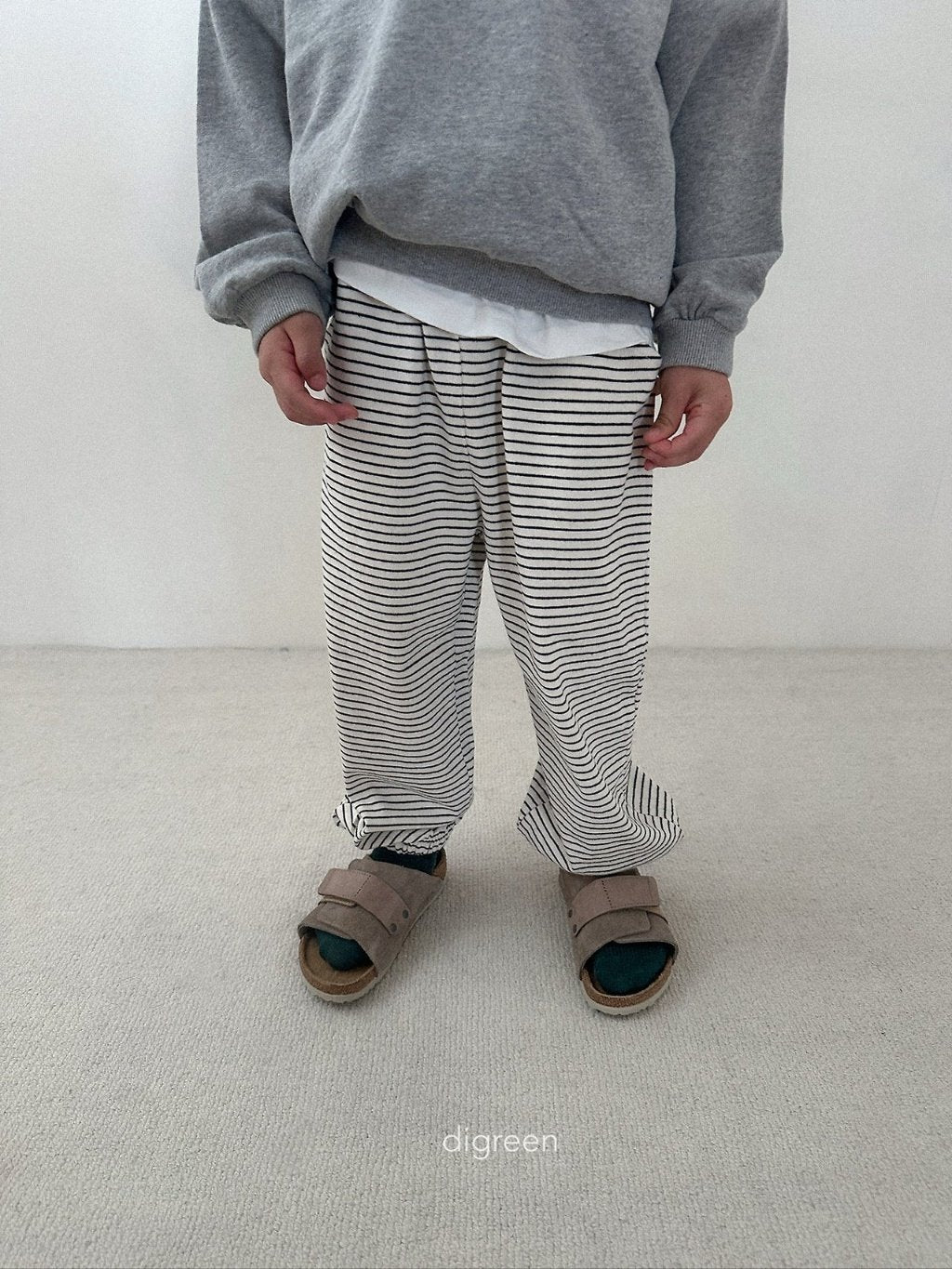 ［digreen］J stripe jogger pants
