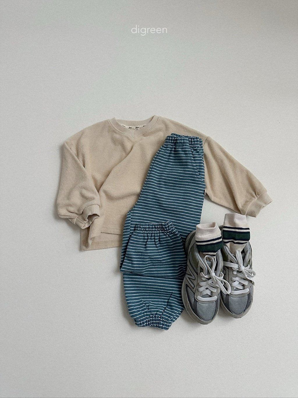 ［digreen］J stripe jogger pants