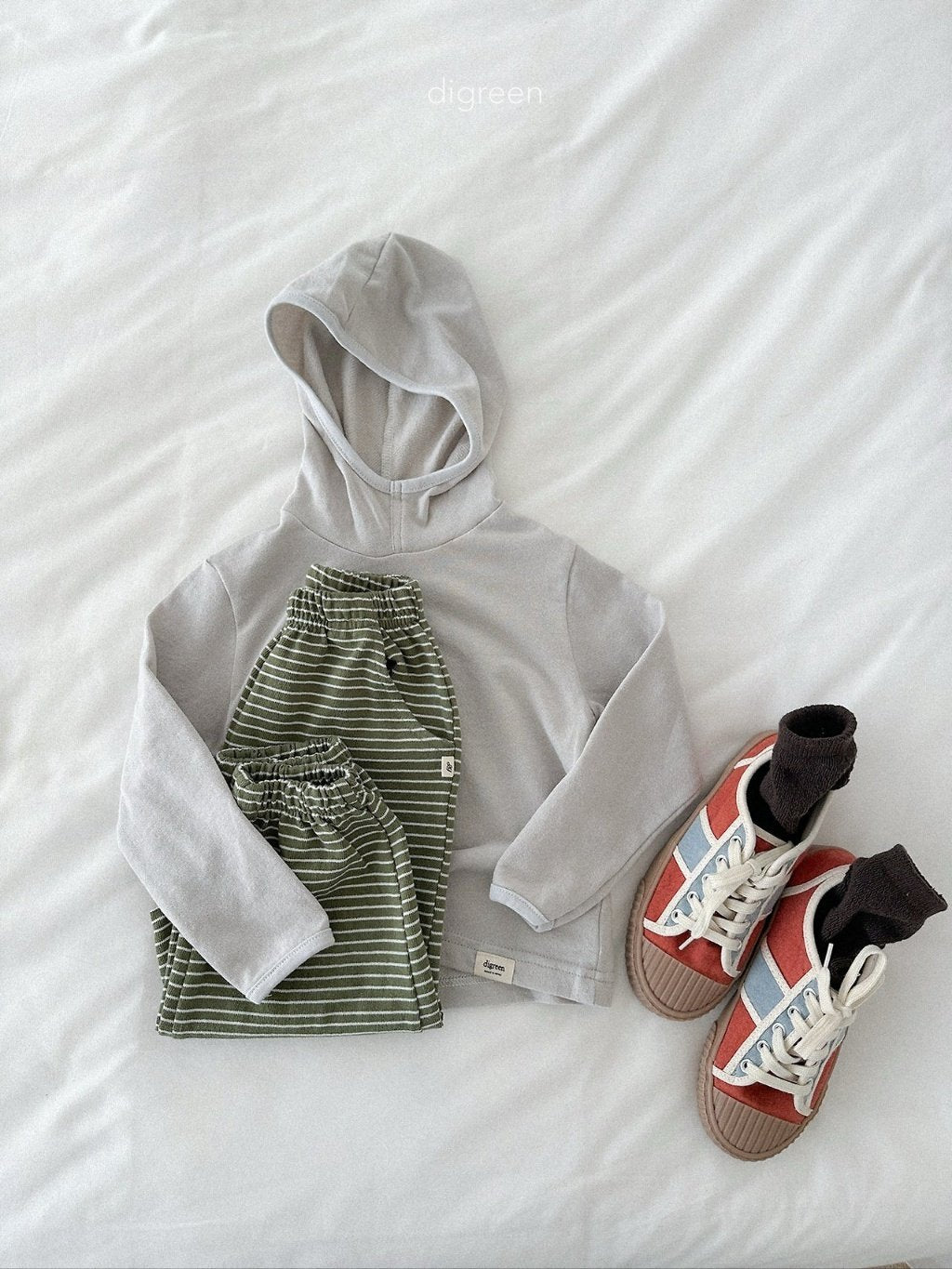 ［digreen］J stripe jogger pants