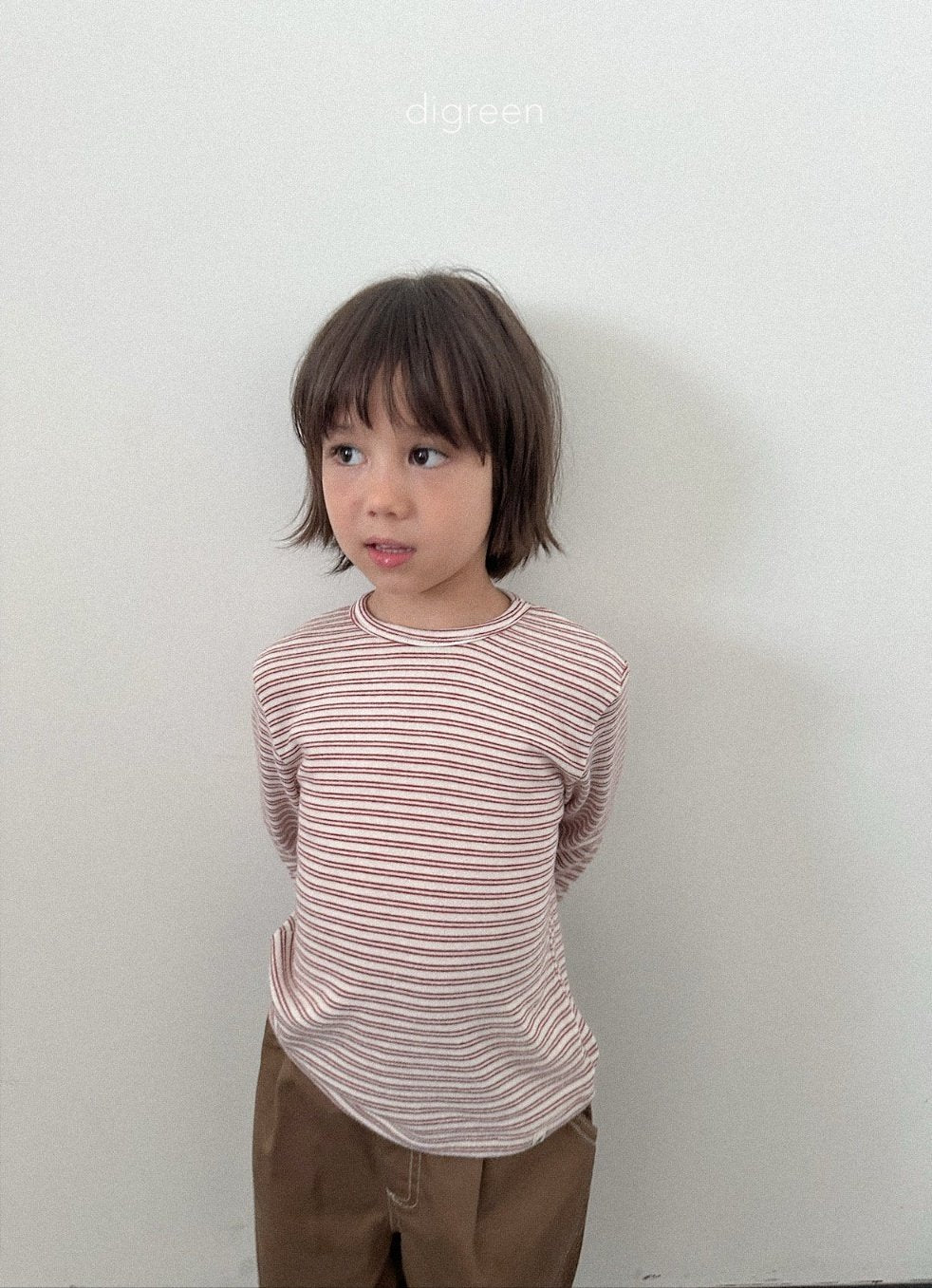 ［digreen］Stripe latte tee