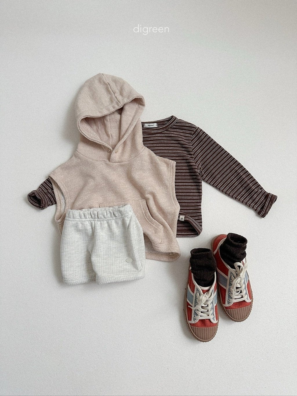 ［digreen］Stripe latte tee