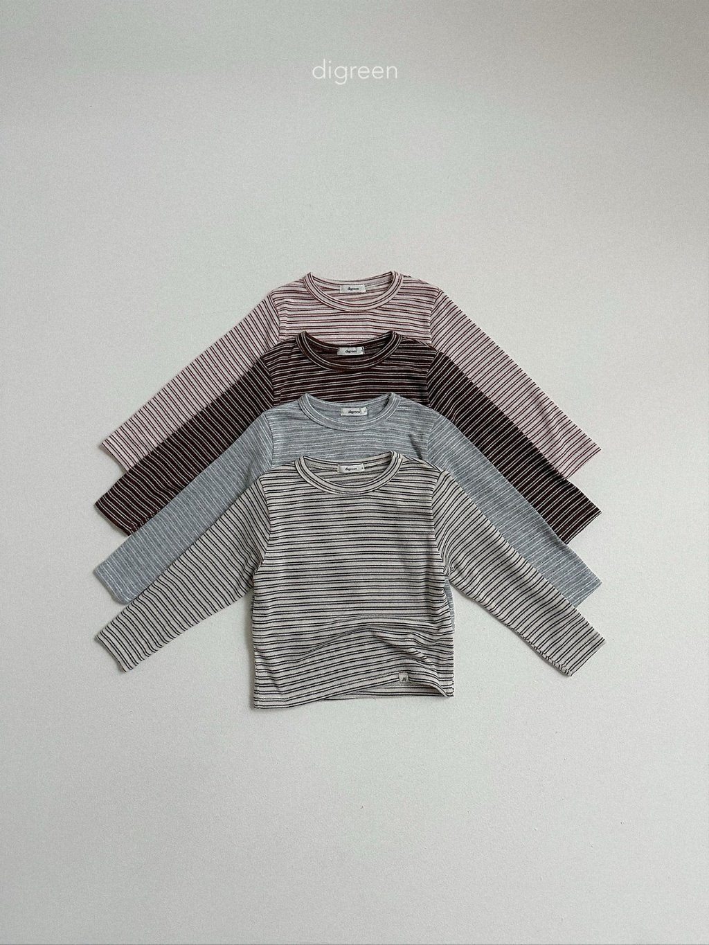 ［digreen］Stripe latte tee