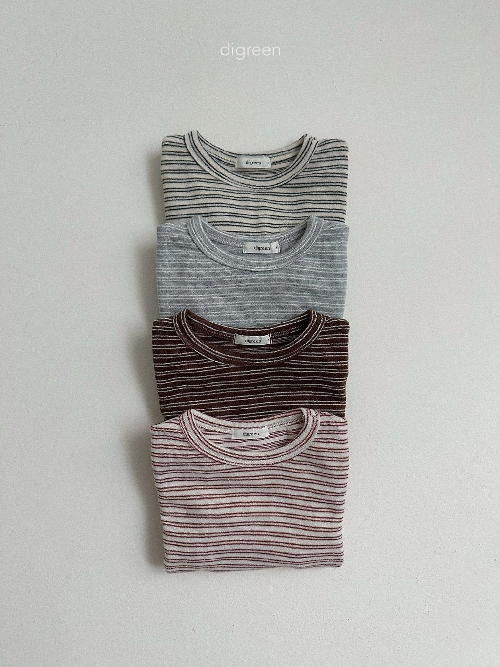 ［digreen］Stripe latte tee