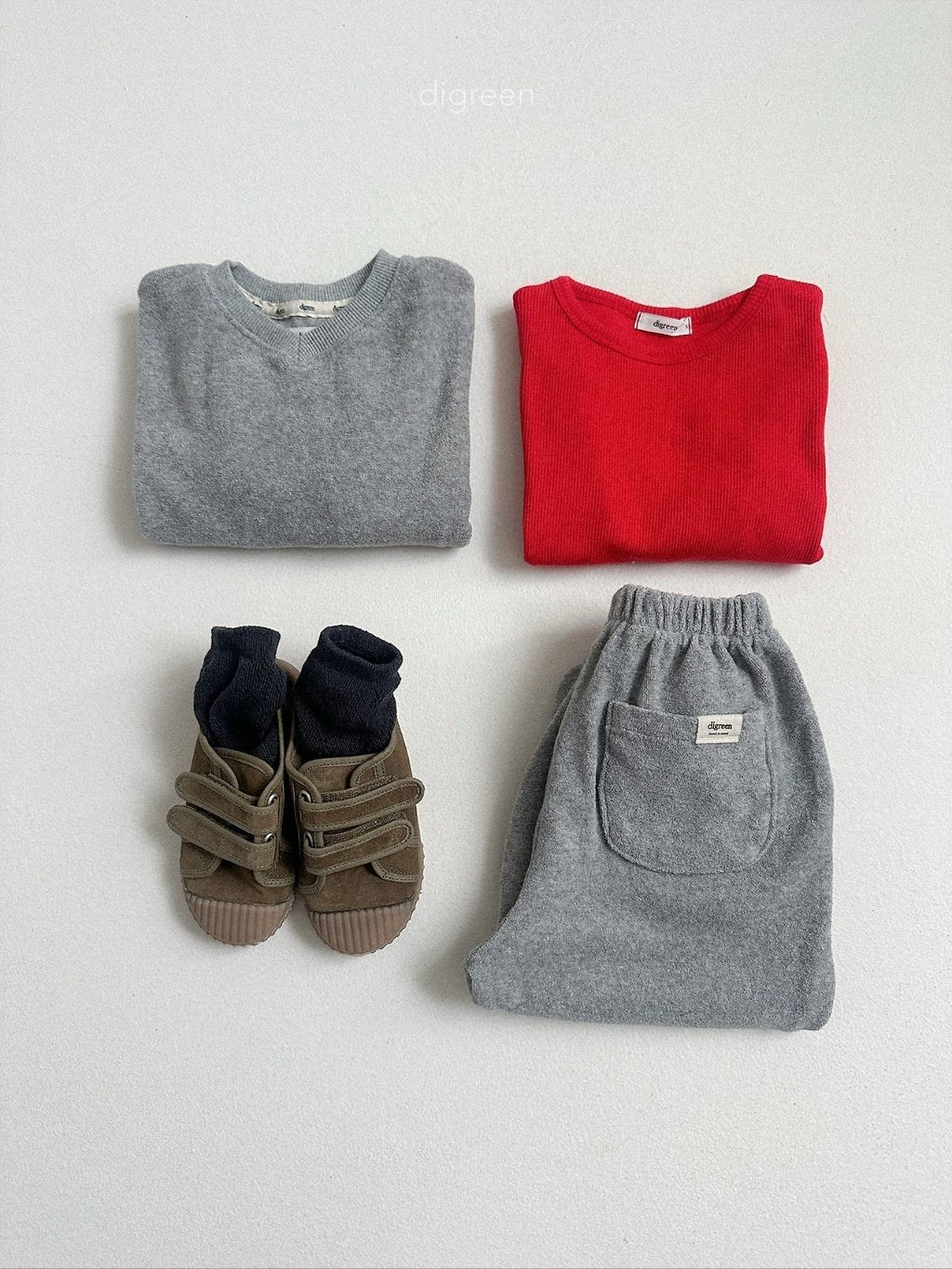［digreen］Sand terry joggers pants