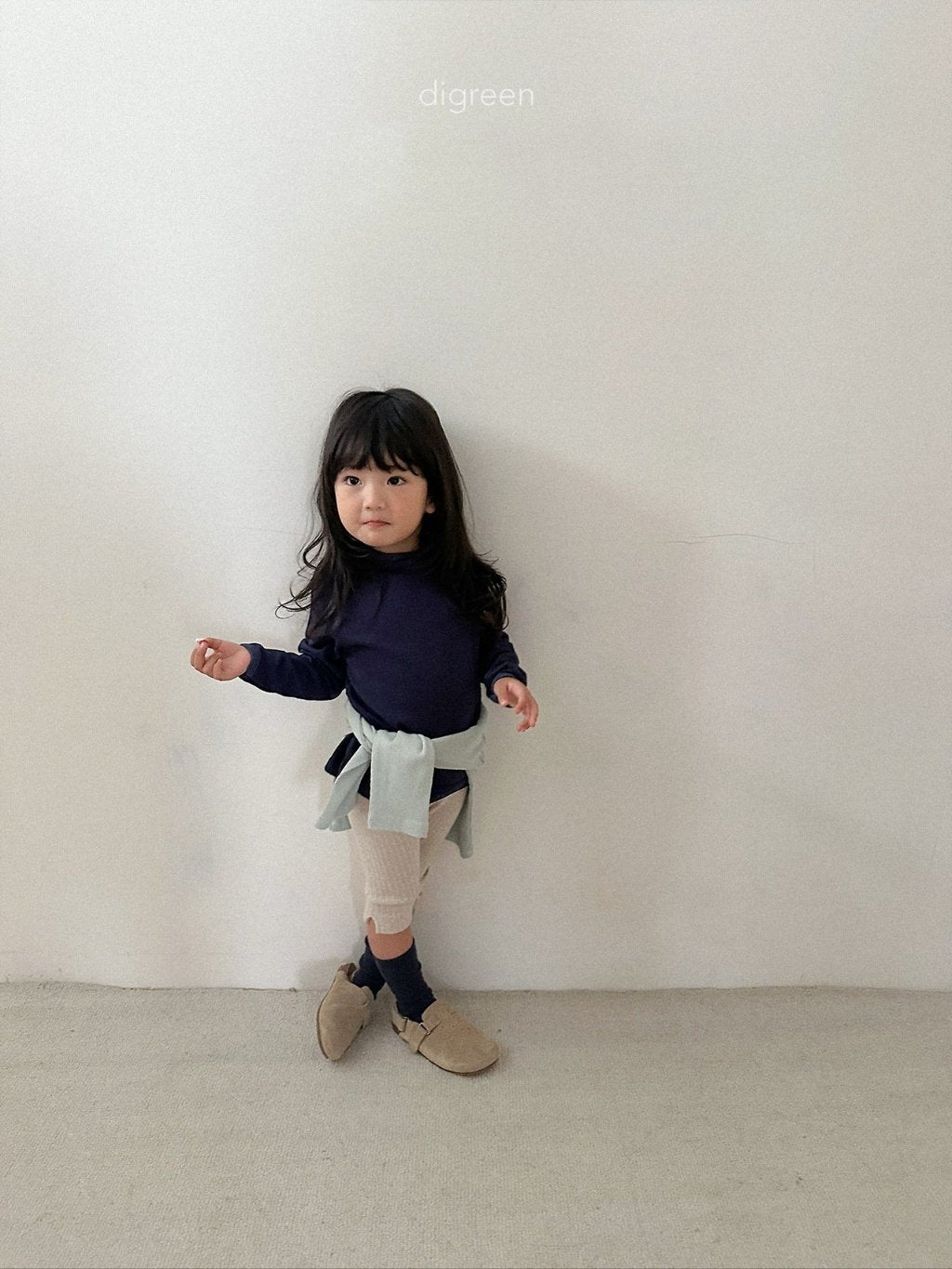 ［digreen］Rib capri leggings
