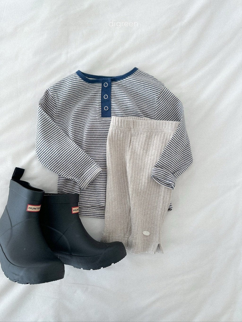 ［digreen］Rib capri leggings