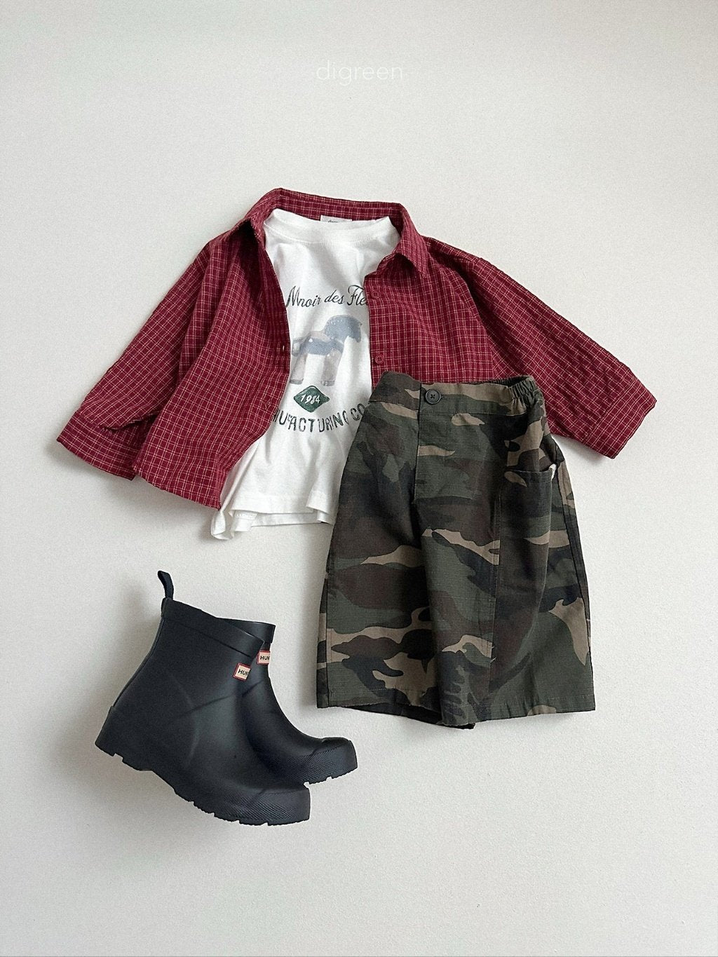 ［digreen］Camo bermuda pants