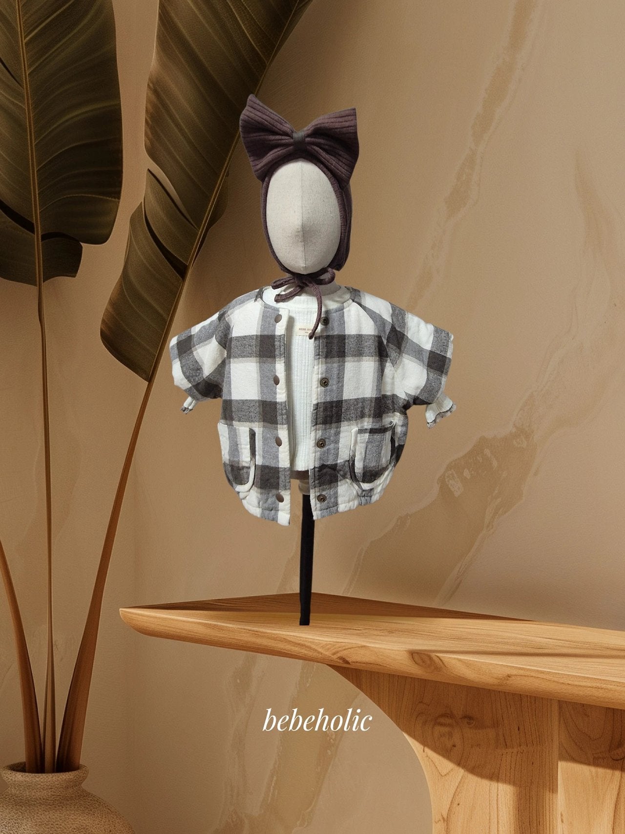 ［bebe holic］Check jumper