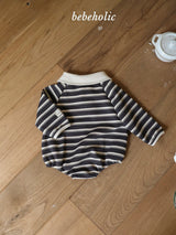 ［bebe holic］Stripe collar rompers