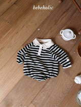 ［bebe holic］Stripe collar rompers