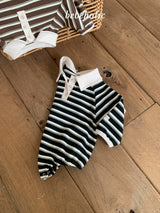 ［bebe holic］Stripe collar rompers