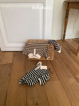 ［bebe holic］Stripe collar rompers