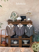 ［bebe holic］Stripe collar rompers
