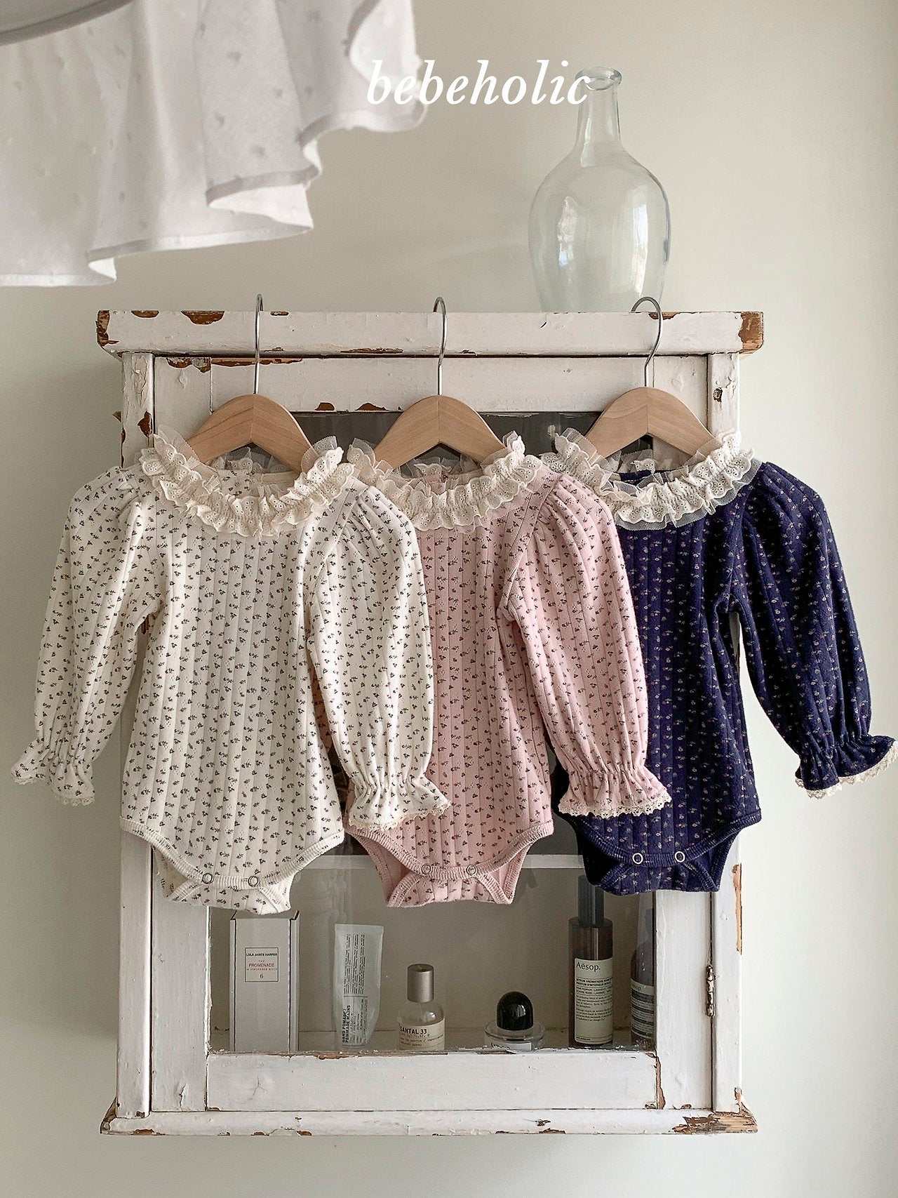 ［bebe holic］Lena flower lace rompers