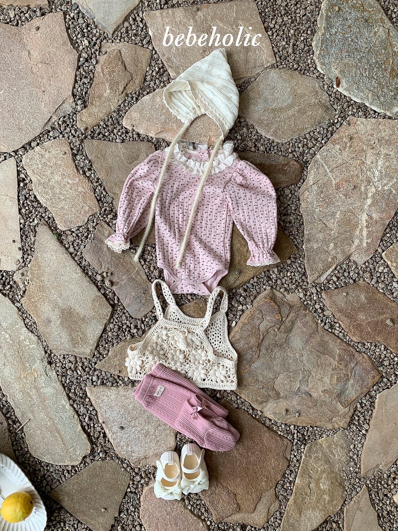 ［bebe holic］Lena flower lace rompers