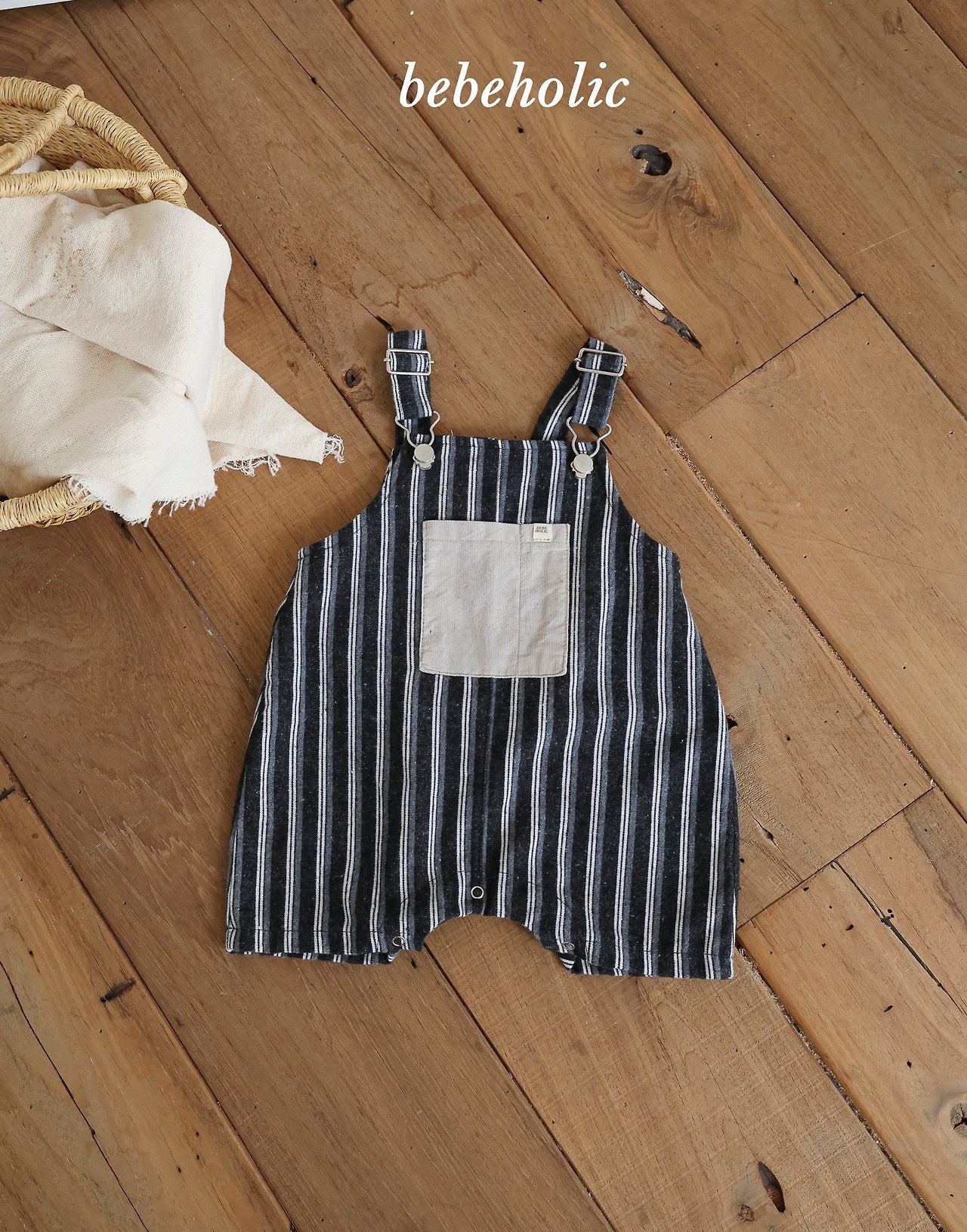 ［bebe holic］More stripe suspender suit